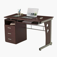 Beyong Computer Desk with Ample Storage, Chocolate