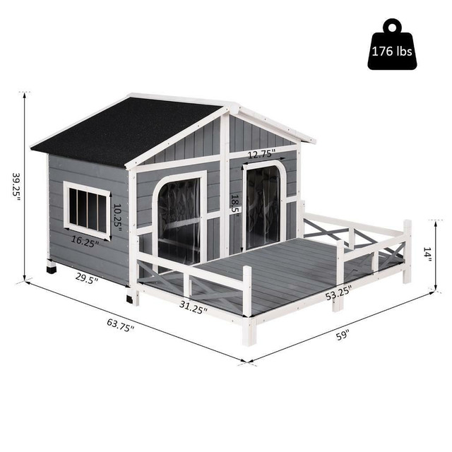 NEW LARGE WOODEN RAISED OUTDOOR DOG HOUSE DH3016L in Accessories in Alberta - Image 4