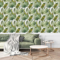 Bay Isle Home™ Green Exotic Plants Wallpaper Peel And Stick And Prepasted (PP)_T1384