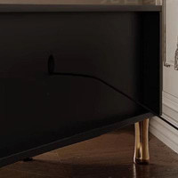 RARLON Vintage black high-grade solid wood TV cabinet