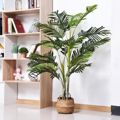 59in Artificial Realistic Tropical Indoor Outdoor Palm Tree Plant for Home Office Décor - Green