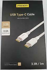 PISEN TYPE-C CABLE 3.3FT 1M 5.0A SUPER CHARGE TC06-1000 - NEW $11.99