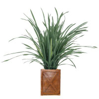 Vintage Home 45"H Vintage Real Touch Lemon Grass , Indoor/ Outdoor, In  Rounded Pot With Rope Basket ( 30X30x36"H )