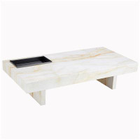 Wrought Studio Kastytis Double Pedestal Coffee Table with Storage
