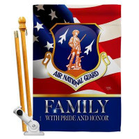 Breeze Decor Us Air National Guard Family Honour House Flag Set Army Armed Forces Yard Banner 28 X 40 Inches Double-Side