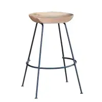 17 Stories Acklins Solid Wood Stool
