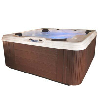 Ohana Spas Restore LS 6-Person Lounger 100 Port, 50 Jet Stainless Jet Hot Tub with Heater, Ozone and Waterfall