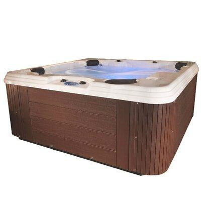 Ohana Spas Restore LS 6-Person Lounger 100 Port, 50 Jet Stainless Jet Hot Tub with Heater, Ozone and Waterfall in Hot Tubs & Pools