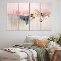 Design Art Chandelier Sumi Zen VI - Modern Wall Art Living Room - 4 Panels