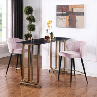 Everly Quinn Upholstered Counter Height Stool Set Of 2