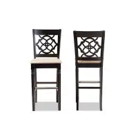 Wildon Home® Lefancy  Carson Modern  and Walnut Brown Finished Wood 2-Piece Bar Stool Set