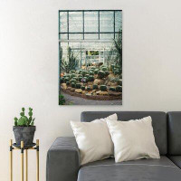 MentionedYou Green Cactus Plants Inside Greenhouse - 1 Piece Rectangle Graphic Art Print On Wrapped Canvas