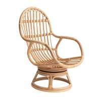 Bay Isle Home™ Woven Rattan And Bamboo Swivel Chair