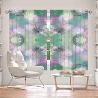 East Urban Home Lined Window Curtains 2-panel Set for Window Size by Pam Amos - Daisy Blush 1 Emerald Pink