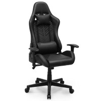 Inbox Zero Adjustable Reclining Ergonomic Faux Leather Swiveling PC & Racing Game Chair with Footrest
