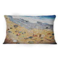 East Urban Home Seashells On The Beach -1 Nautical & Coastal Printed Throw Pillow