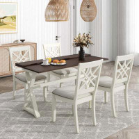 Tusuton 5-Piece Dining Table Set with X-shape Legs