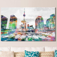 Ivy Bronx 'Marina and Buildings at the Harbourfront, in Toronto, Ontario III' Graphic Art Print on Wrapped Canvas