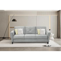 Winston Porter Fashionable living room sofa for 3 people, grey fabric