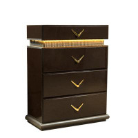 Rosdorf Park Isolt Modern Style 4-Drawer Chest Made With Wood In Brown