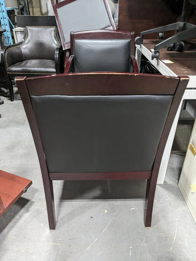 Vinyl Leather Wooden Visitor Chair-Excellent Condition-Call us now! in Chairs & Recliners in Toronto (GTA) - Image 3