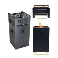 Kinger Home 10" Outdoor Portable Fire Pit Grill And Stove For Patio or Travel