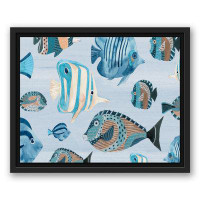Rosecliff Heights Watercolor Fish Floating Framed Canvas