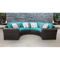 kathy ireland Homes & Gardens by TK Classics River Brook 4 Piece Outdoor Wicker Patio Furniture Set 04a