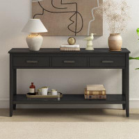 Longshore Tides Contemporary 3-Drawer Console Table With 1 Shelf, Entrance Table For Entryway, Hallway, Living Room, Foy