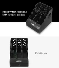 FIDECO - U3 USB 3.0 SATA Hard Drive Disk Case  - 2x SATA & 1x IDE Combo, Support Hard Drive One Touch Back Up & Duplicat