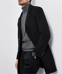 2XL - APTRO Men's Wool Trench Coat Long Gentleman Business Top Coat