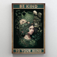 Trinx Be Kind To Your Mind Plants - 1 Piece Rectangle Graphic Art Print On Wrapped Canvas