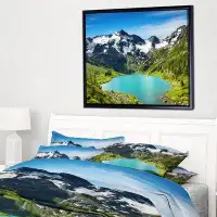 East Urban Home 'Mountain Lake' Framed Photographic Print on Wrapped Canvas