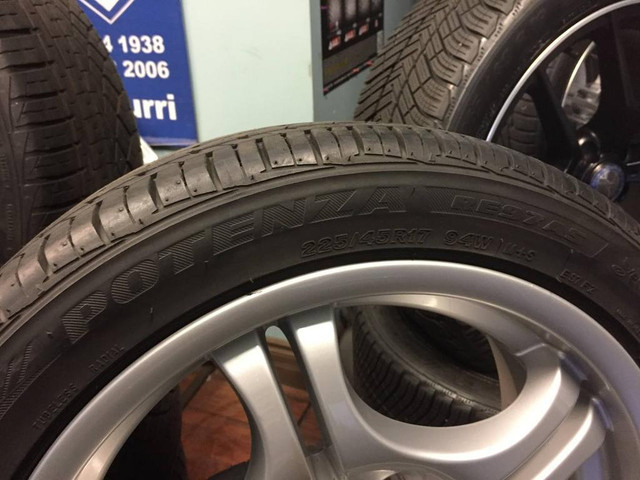 17 OEM BMW M SERIES E36 E46 STYLE 68 USED STAGGERED SUMMER PACKAGE 225/45R17 245/40R17 BRIDGESTONE POTENZA TREAD 95% in Tires & Rims in Toronto (GTA) - Image 3
