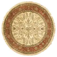 Pasargad NY Sarouk Hand-Knotted Wool Ivory/Rust Area Rug