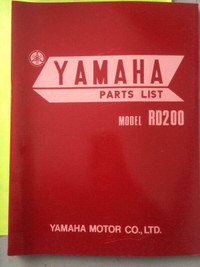1973 Yamaha RD200 Parts List