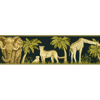 World Menagerie Goetz Jungle Animals 15' L x 7" W Wallpaper Border