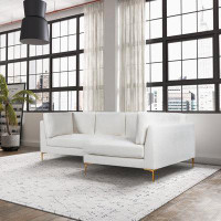 Everly Quinn 105.1" Wide Boucle Right Hand Facing Sofa & Chaise