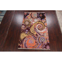 Rugsource Vegetable Dye Contemporary Abstract Oriental Area Rug Hand-Knotted 6X10