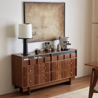 Eden Rim 62.99" Walnut colour Standard Solid Wood Accent Cabinet