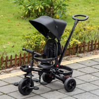 BABY TRICYCLE 4 IN 1 TRIKE W/ REVERSIBLE ANGLE ADJUSTABLE SEAT REMOVABLE HANDLE CANOPY HANDRAIL BELT STORAGE