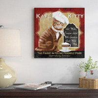East Urban Home Kafe Kitty Vintage Advertisement on Wrapped Canvas