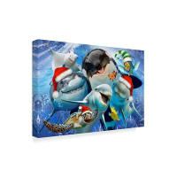Trademark Fine Art 'Christmas Fish' Acrylic Painting Print on Wrapped Canvas
