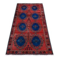 Isabelline 3'8"x8' Red Vintage Persian Malayer Geometrical Rosette Bird Figurines Wool Wide Runner Rug 27D47A2B793647F18