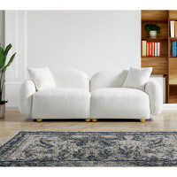 Orren Ellis 77.95" Cozy Teddy Fabric Sofa - Luxurious Plush Upholstered Couch For Ultimate Comfort And Style