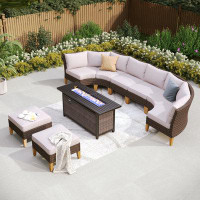 Alphamarts Outdoor Wicker Patio Conversation Furniture Set