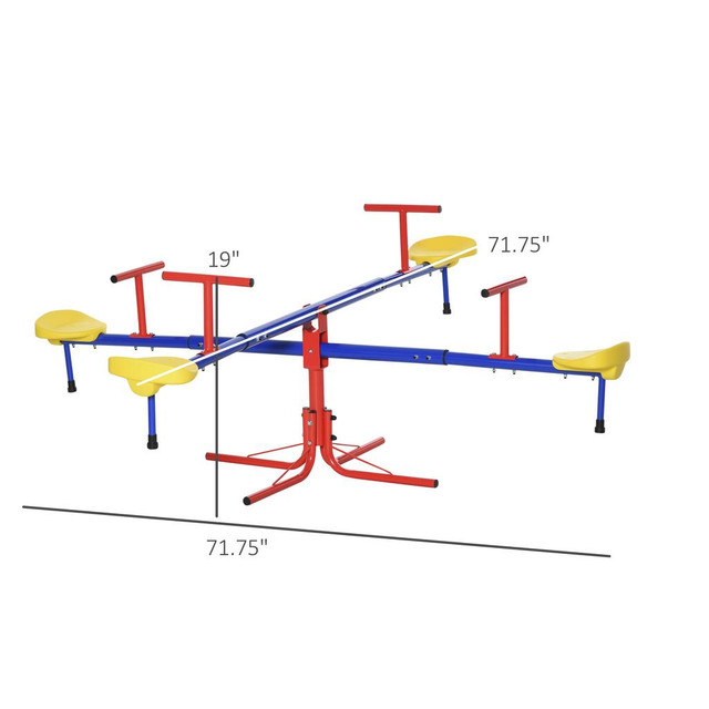 Children''s Seesaw 71.75" x 71.75" x 19" Red, Blue, Yellow in Toys & Games - Image 3