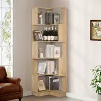 Ebern Designs 5 Tier Corner Bookcase