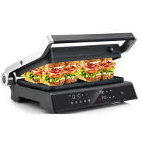 Costway Costway Electric Panini Press Grill Sandwich Maker With Led Display& Removable Drip Tray