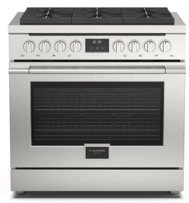 FULGOR MILANO F4PGR366S1 Accento 36 Inch Gas Rage 3 Dual-Flame Crescendo Burners 18,000 BTUs, 3 Rapid Burners 15,000 BTU in Stoves, Ovens & Ranges in Toronto (GTA)
